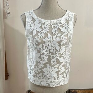 Banana Republic White Lace Tank Top Size XS